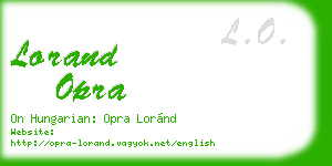lorand opra business card